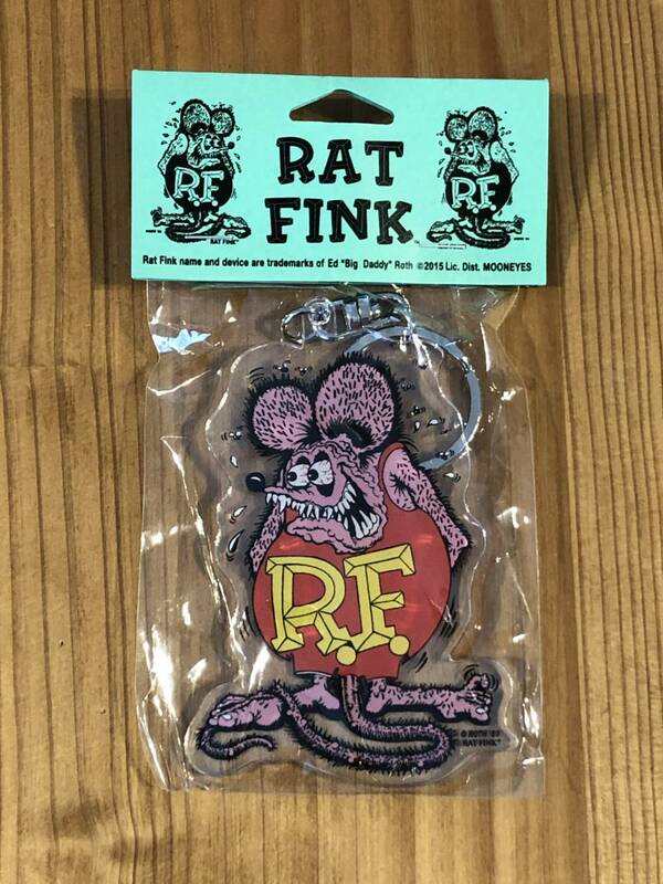 Rat Fink クリア 120円発送可 キーリング キーホルダー ラットフィンク ピンク プラスチック製 mooneyes ムーンアイズ