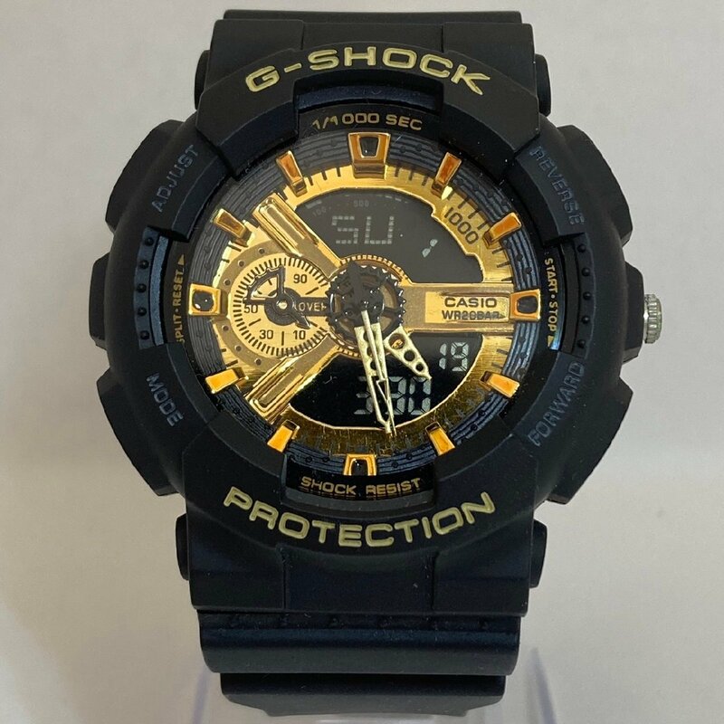 電池交換済※カシオ G-SHOCK QZ GA-100GB ジーショック デジタル ゴールド／ブラック文字盤 メンズ腕時計 MB YN ABC3