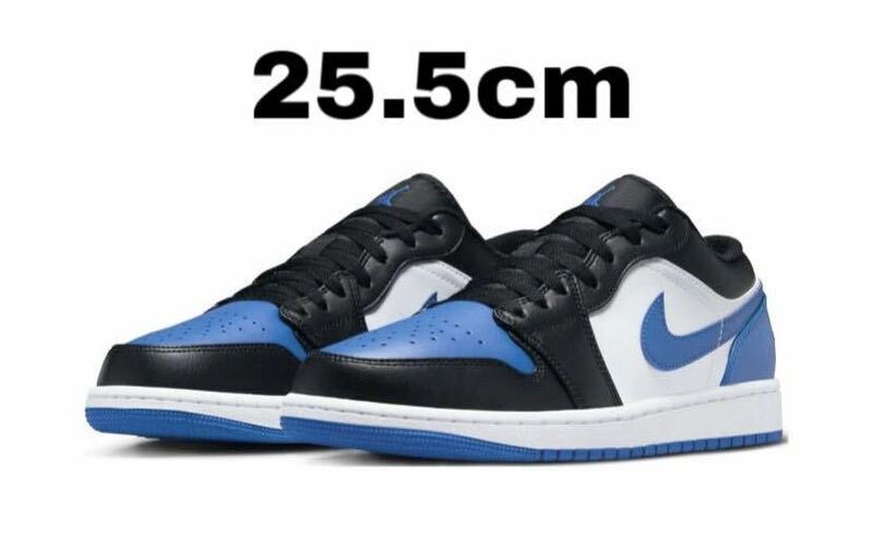 ナイキ エアジョーダン1 ロー ブラック/ホワイト/ロイヤルブルー 新品 25.5cm Nike Air Jordan 1 Low Black/White/Royal Blue 553558-140