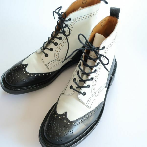 超希少トリッカーズ未使用 Tricker's ×ヨウジヤマモト/6122/カントリーブーツ/ ブラック×ホワイト 10　Fitting5（5222)bjgij