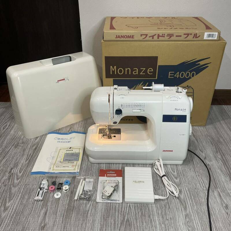 JANOME Monaze ジャノメ モナーゼ E4000 MODEL 503型 フットコントローラー ワイドテーブル付きフットペダル 足踏みミシン