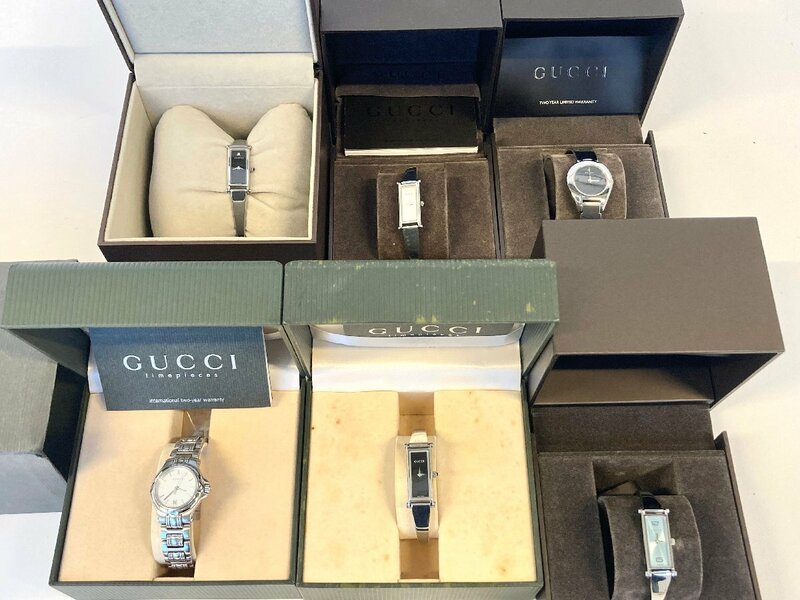 ★ BP ★　１円　GUCCI　グッチ　QZ　メンズ　レディース　腕時計　6本セット　まとめ　箱付　【時計】【中古】