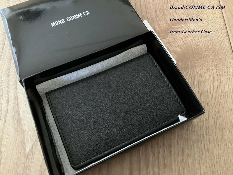 新品 COMME CA ISM コムサイズム 牛革レザー 2つ折りカードケース 10ブラック Fサイズ 20WN13 定価4,950円