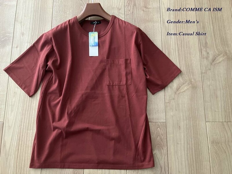 新品 COMME CA ISM コムサイズム ひんやり冷感 クルーネック半袖Tシャツ 10アイビー Mサイズ 60TA03 定価3,200円