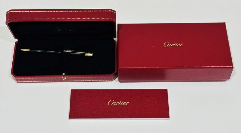 1円〜！Cartier カルティエ サントス ドゥ カルティエ ボールペン ツイスト式 ゴールド 箱付き 筆記確認済ギャランティー 保存箱 