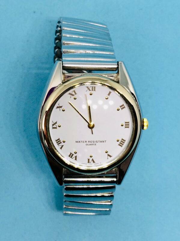 (H15)シンプルな(*'▽')・SHMA（電池交換済み）S&Gコンビネーション・メンズ腕時計USED（送料全国一律185円）やや小ぶりの時計です。