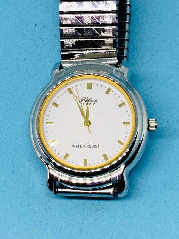 (H17)シンプルな(*'▽')シチズン・ファルコン（電池交換済み）シルバー・メンズ腕時計USED（送料全国一律185円）やや小ぶりの時計です。