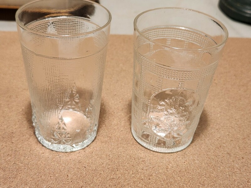 大正ロマン　昭和レトロ　プレスガラス　コップ2点セット　グラス タンブラー