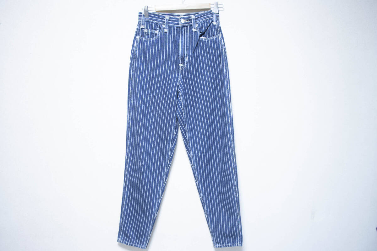 ☆Levi's Red/ハイルーズテーパーヒッコリーパンツ/W24/L29/汚れ・ダメージ無し/色落ちばっちり濃紺/ほぼ未使用・美品☆