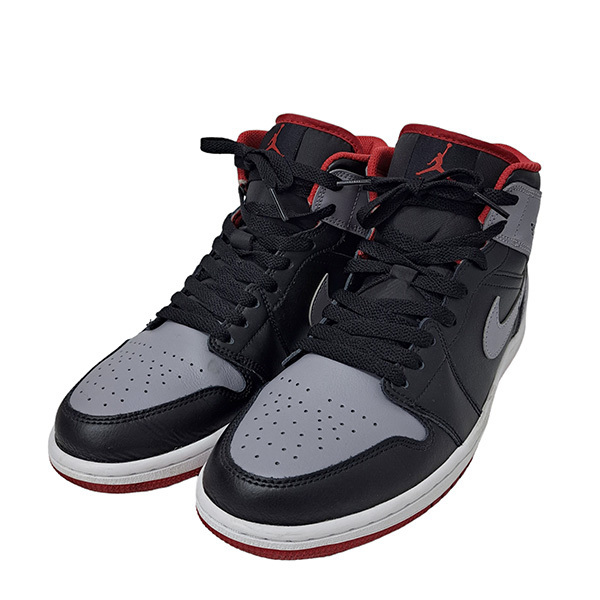 NIKE/ナイキ AIR JORDAN 1 MID　エアジョーダン1 スニーカー DQ8426-006 グレー×ブラック×レッド サイズ：26.5cm 8047000097007