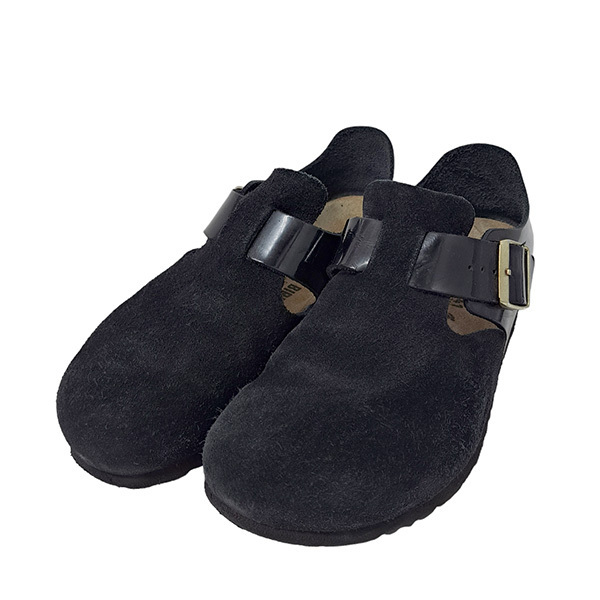 BIRKENSTOCK/ビルケンシュトック London　ロンドン　サンダル　スウェードエナメル切替 ブラック サイズ：41/26.5cm 8047000097038