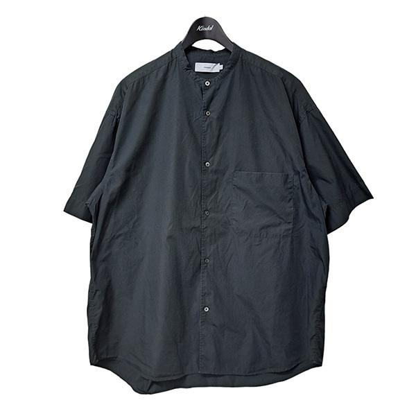 Graphpaper/グラフペーパー BROAD S／S OVERSIZED BAND COLLAR SHIRT　半袖バンドカラーシャツ GM221-50117B サイズF 8047000097106