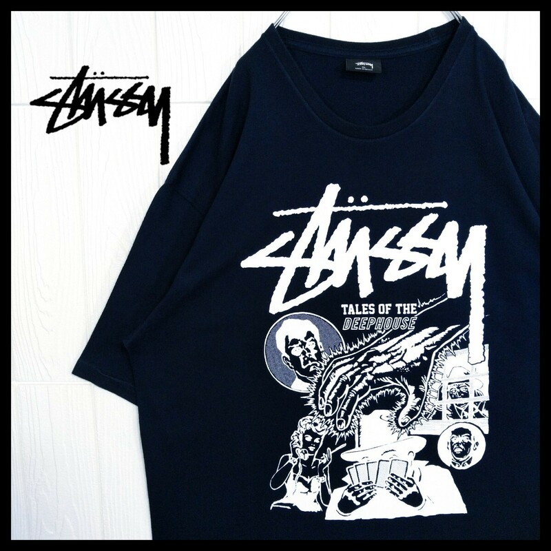 【STUSSY】アメコミ　デザイン　ビッグロゴ　Tシャツ