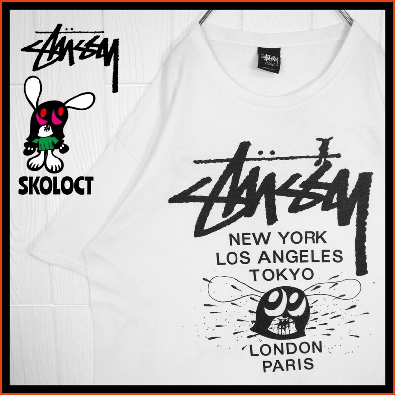 【STUSSY】SKOLOCT　スコロクト　コラボ　ワールドツアーTシャツ