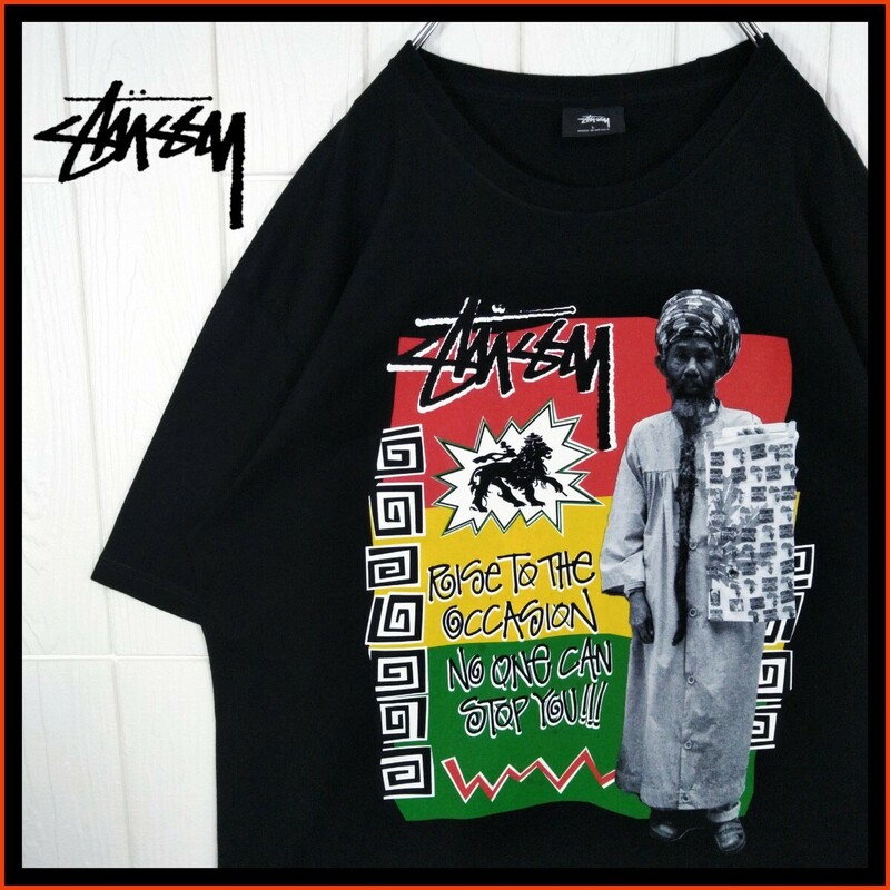 【STUSSY】ラスタマンフォト　Tシャツ　黒