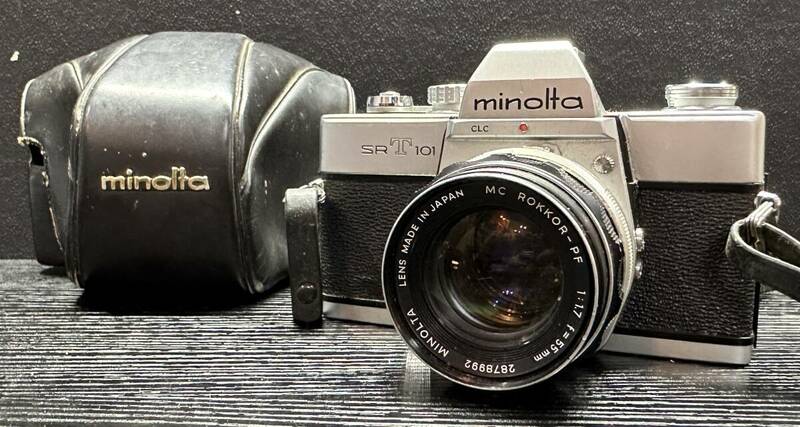 minolta SRT101 シルバー CLC /MINOLTA MC ROKKOR-PF 1:1.7 f=55mm ミノルタ フィルムカメラ #2417