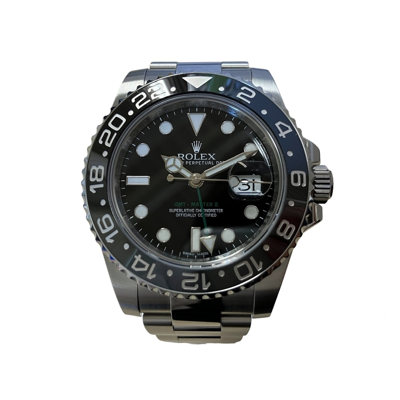 ロレックス GMTマスターII 黒文字盤 116710LN SS AT 稼働品 ROLEX GMT MASTER 2 Black メンズ ウォッチ 腕時計 スポーツ 美品 T8910367