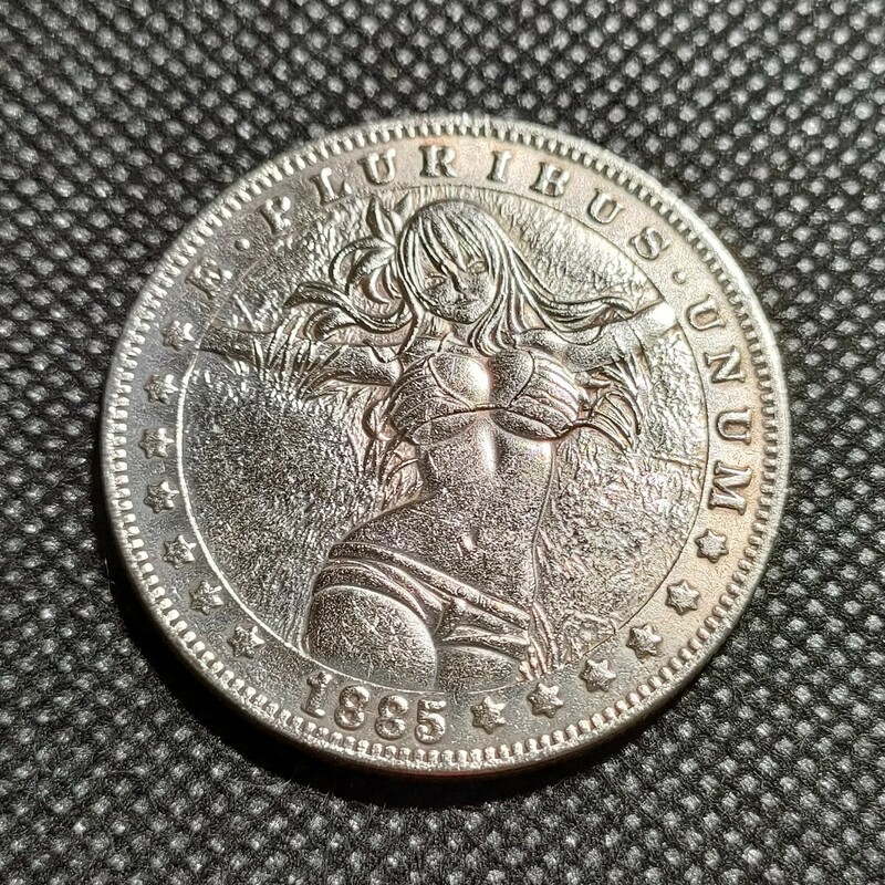 9917　アメリカ古銭　約38mm　イーグル　チャレンジコイン　コイン　アンティーク