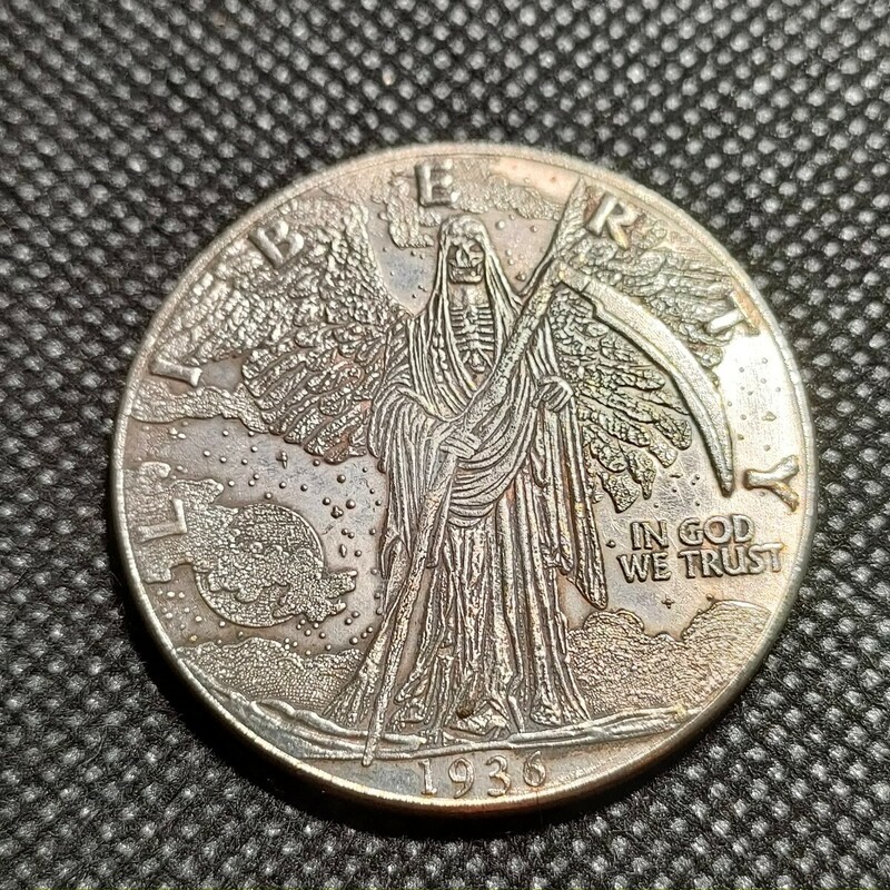 9918　アメリカ古銭　約38mm　イーグル　チャレンジコイン　コイン　アンティーク
