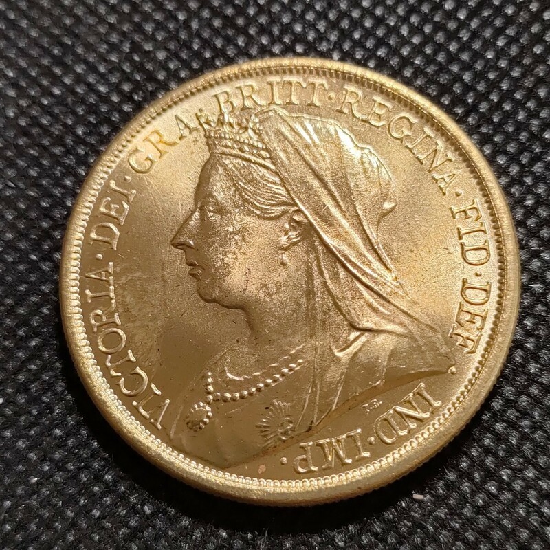 1904　イギリス古銭　ヴィクトリア　鍍金金貨　約38mm　海外コイン　アンティークコレクション
