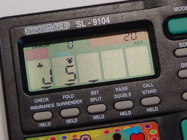 値下 珍しい携帯ギャンブルゲーム SMARTLAND カジノマスター 7IN1 SL-9104 LSI LCD カジノ トランプ カード スロット ポーカー 7ゲーム ②