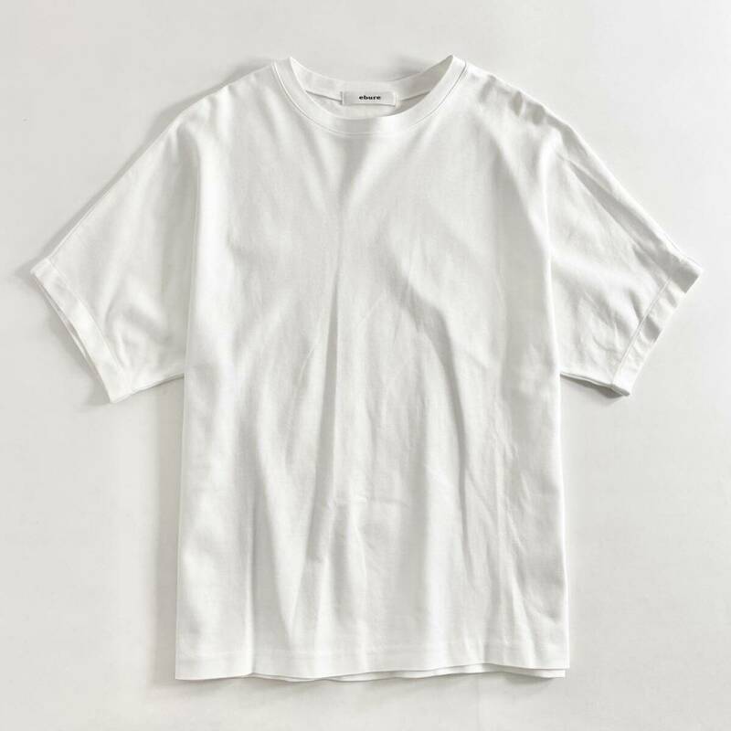 If4 ebure エブール スピーマコットンTシャツ クルーネック カットソー 38 M相当 ホワイト 無地 コットン100% レディース 女性服
