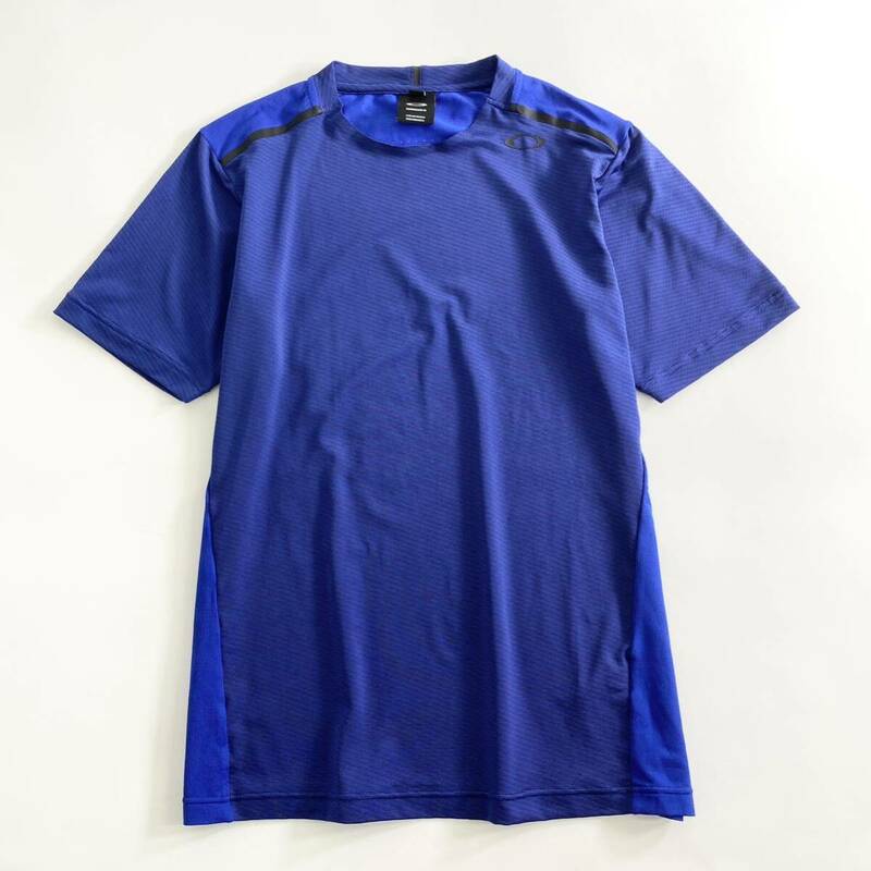 Ff6《美品》OAKLEY オークリー ゴルフウェア golf 半袖Tシャツ カットソー 吸水速乾◯ Mサイズ ブルー メンズ 紳士服