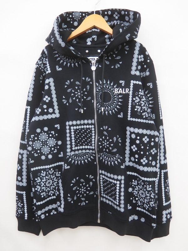 BALR. ボーラー B1267.1024 Q-SERIES PAISLEY STRAIGHT ZIP HOODIE ジップパーカー 日本限定　未使用美品