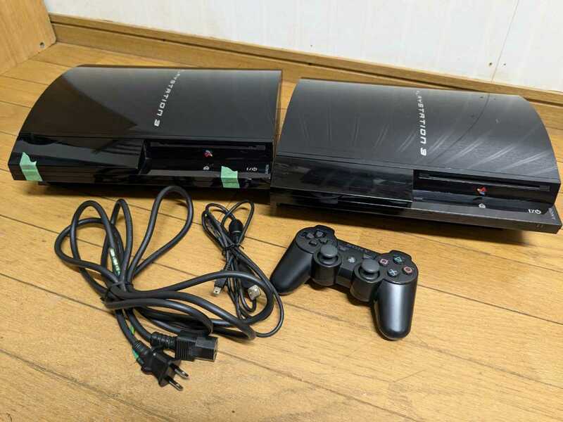 中古 PS3本体 ジャンク 2台 コントローラー 訳あり 動作確認済み 破損品 プレステ3 ジャンク本体 まとめ売り 1台動作不良