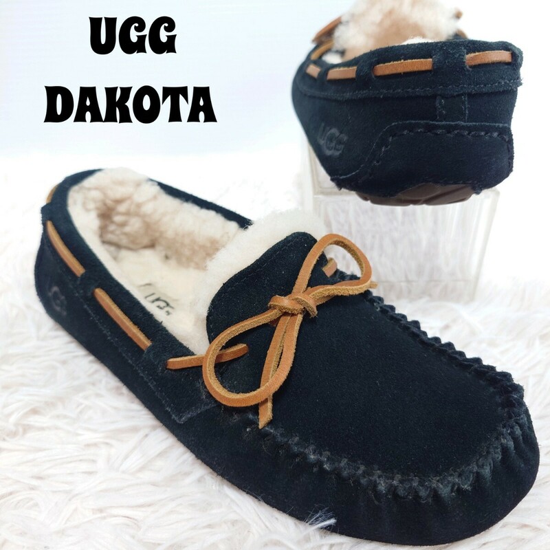 UGG アグ DAKOTA ダコタ モカシンシューズ 靴 22cm レディース ブラック 黒