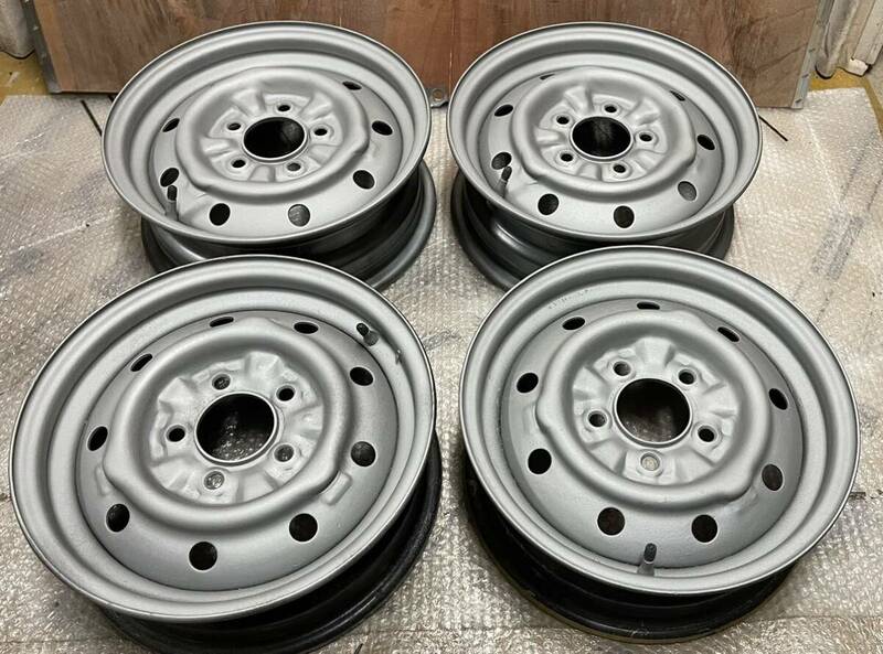 旧車スチールホイール　14インチ　14x5j 5穴　PCD114.3 4本セット