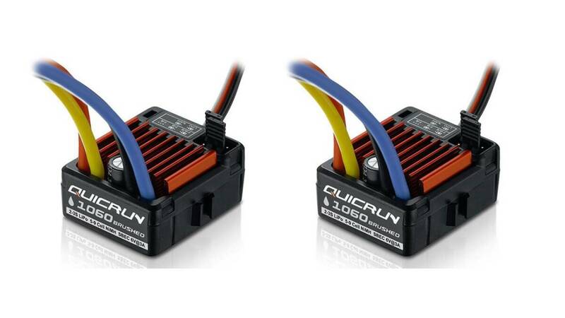 No.002 ☆全天候型 防水☆ QuicRUN-WP-1060-Brushed 60A アンプESC 2個セット （BEC 3A/6V 内蔵） 1/10用 @B