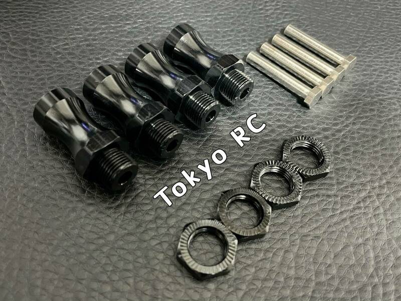 No.068 ☆片側+30mm 黒色☆ 12mm→17mm 変換ハブ 30mmワイドハブ (AXIAL RC4WD hpi CC01TA01TA02 TL01B DF02 DF03 CR01 等汎用) @C