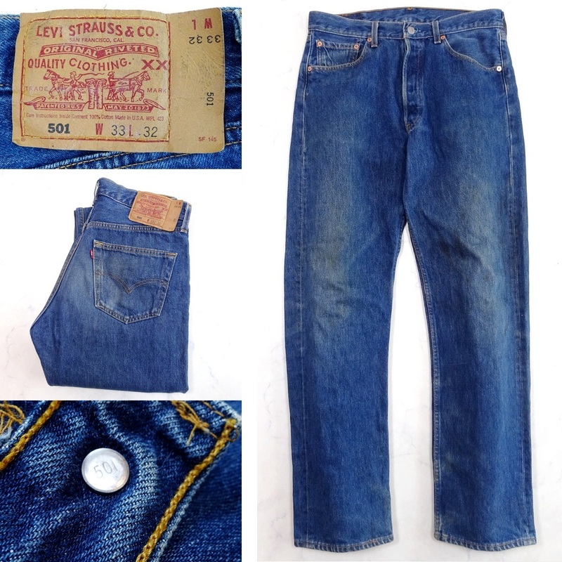 90s 米国製 Levi's リーバイス 501 ジーンズ 97年 W33 釦裏 501 DENIM JEANS made in USA