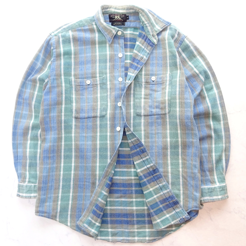 RRL Ralph Lauren ダブルアールエル ラルフローレン フランネルシャツ チェック ワークシャツ size L