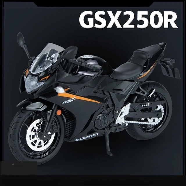 完成品 3色 選択 バイク ミニカー 1/12スケール 合金 スズキ GSX-250R ブラック SUZUKI 二輪車 オートバイ サウンド ライト H029