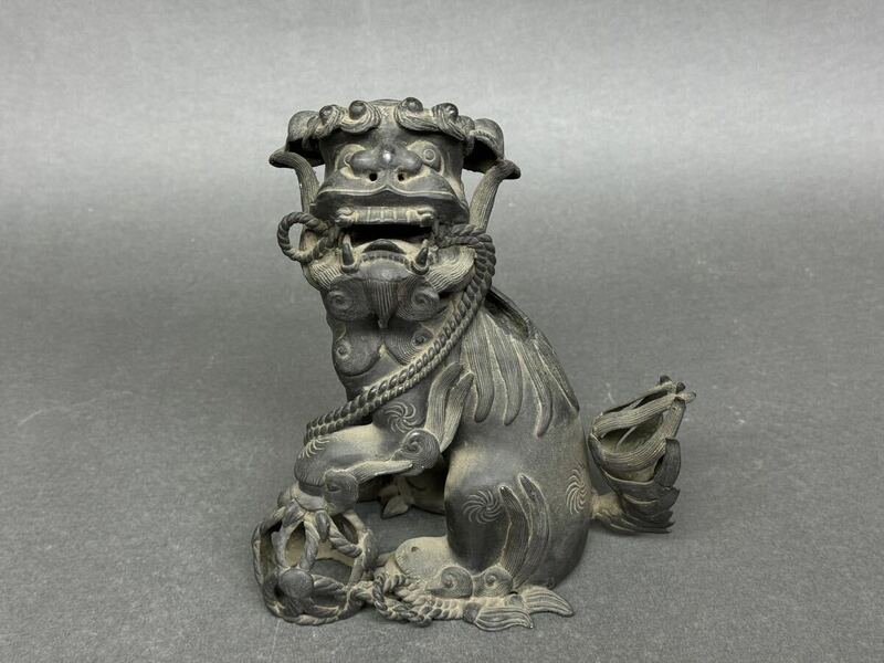 古銅 獅子 香炉 置物 時代物 唐物 中国美術