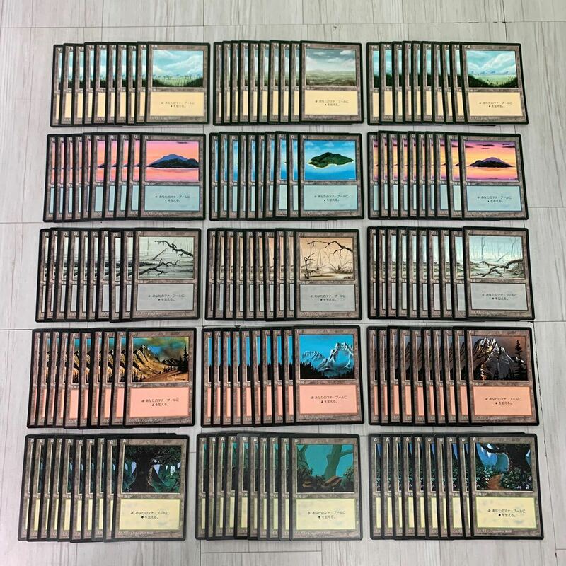 MTG マジックザギャザリング　第4版 4ED 基本土地 日本語版 黒枠 150枚（全15種×各10枚）　平地 島 沼 山 森