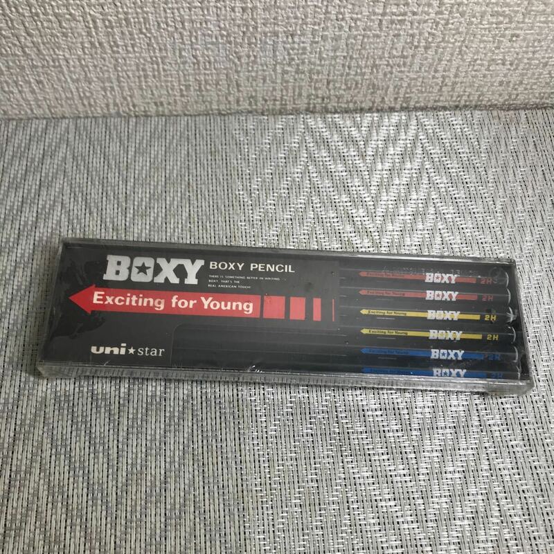 未開封未使用保管品/BOXY PENCIL/三菱鉛筆/2H/uni star/鉛筆/昭和レトロ/当時物/ユニスター