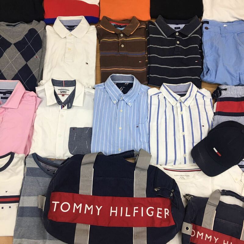 □6-14 メンズ TOMMY HILFIGER トミーヒルフィガー まとめ 23点 紳士服 トップス ボトムス アウター トミー ポロシャツ バッグ 仕入れ