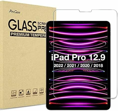 ProCase iPad Pro 12.9" 6世代 2022 フィルムガラス 2021 第5世代, 液晶保護フィルム 高透明