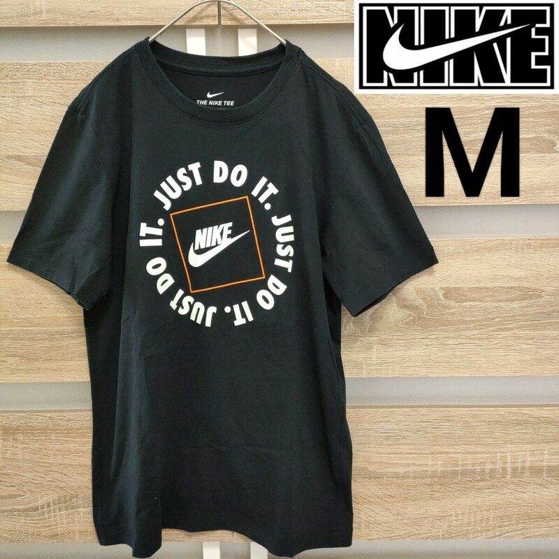 NIKE（ナイキ）ロゴデザインTシャツ M 黒 美品（Ju26） 半袖 クルーネック Tシャツ コットン スポーツウエア ■ネコポス発送！②