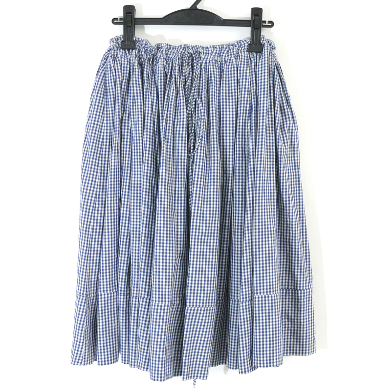 R&D.M.Co- GINGHAM CHECK GATHER SKIRT コットンシルクギンガムチェックギャザースカート オールドマンズテーラー