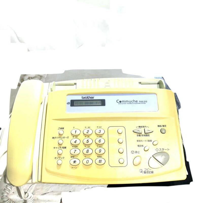 電話機 brother ブラザー FAX-210 Commuche 受話器 ファックス 通電のみ確認 (B4368)