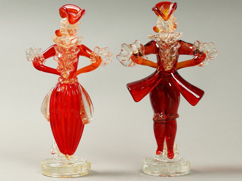 IGuy ベネチアンガラス Murano Glass ムラノ Salviati ペア 貴公子 貴婦人 フィギュリン 美品