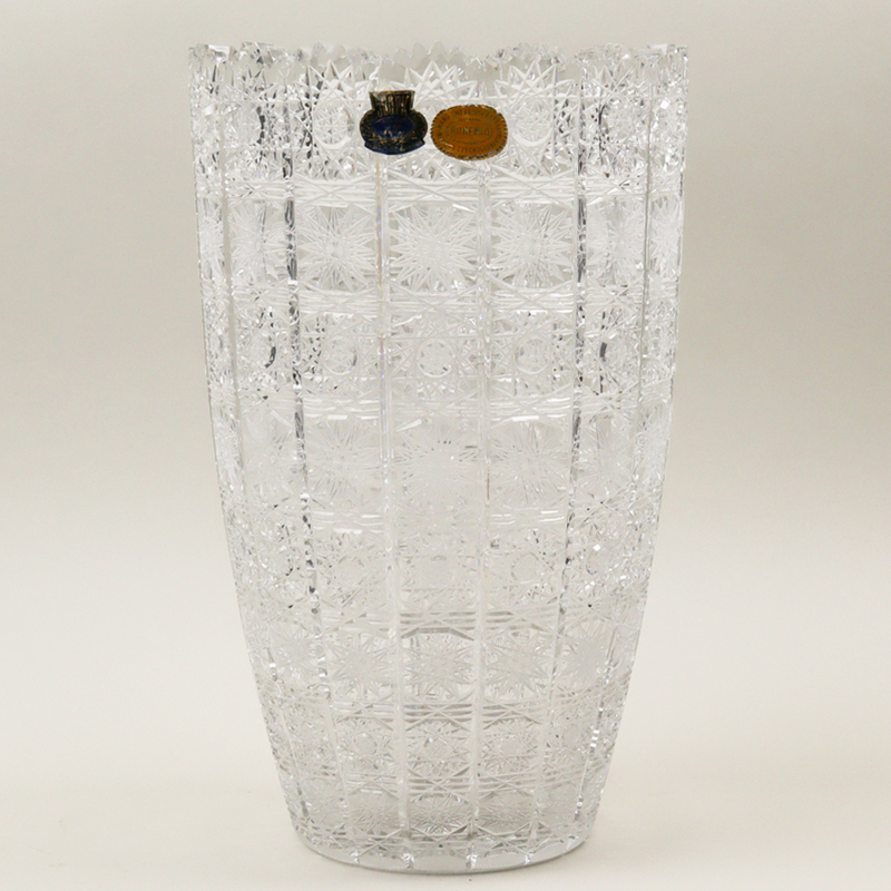 NREN ボヘミアガラス 500PK 花瓶 30cm 4.2kg フラワーベース 飾り壷 美品