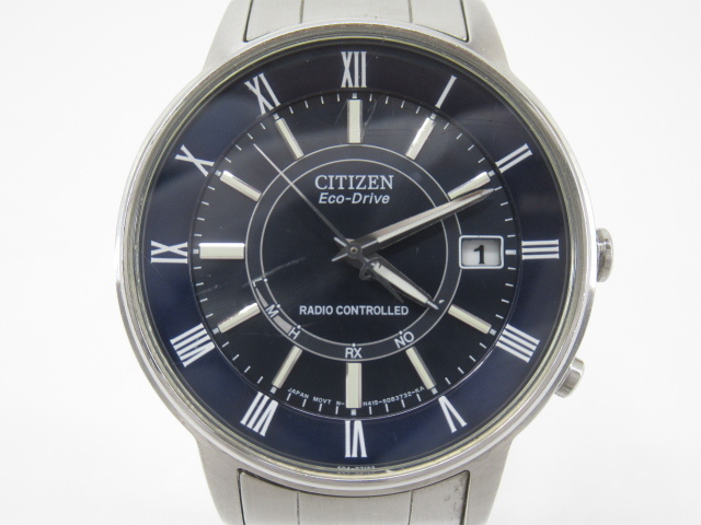 d80362-ap [送料280円]中古◇CITIZEN Eco-Drive シチズン エコドライブ H415-S054541 電波ソーラー デイト 稼働品 腕時計 [155-240601]