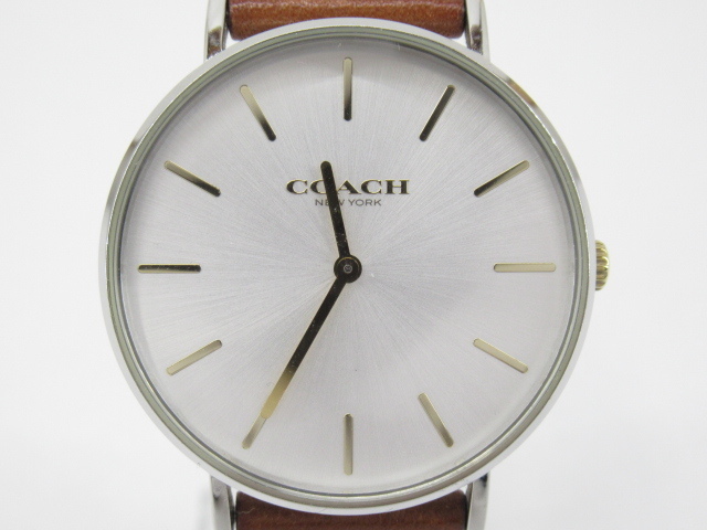 s60680-ap [送料950円]中古◇難あり COACH コーチ クォーツ シグネチャー 36mm 電池切れ レディース 腕時計 [158-240606]