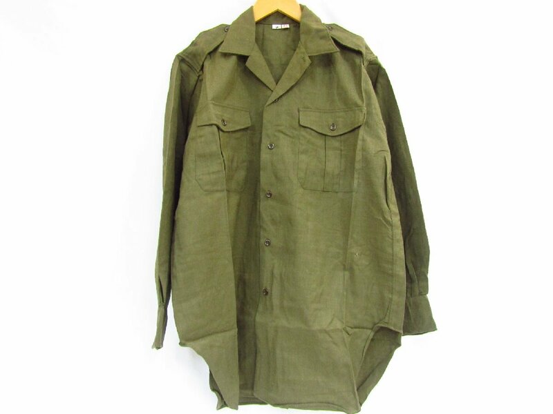 French Military army フランス軍 ミリタリージャケット トップス M47 長袖シャツ ミリタリー カーキ 中古品 ★100491