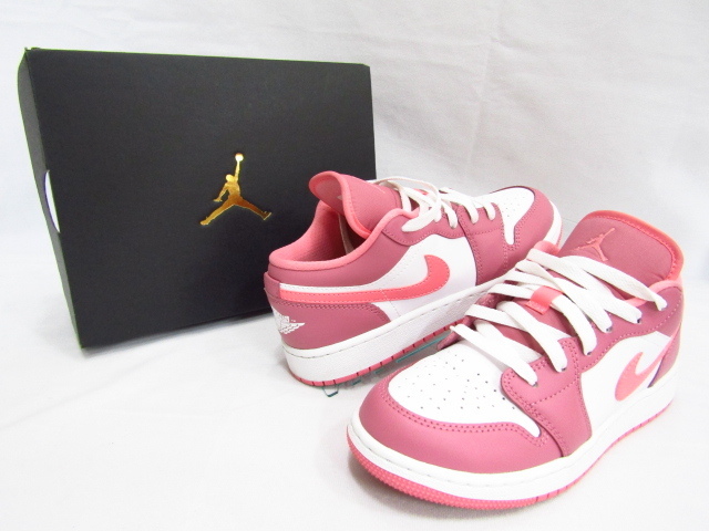 NIKE AIR JORDAN1 Low 553560-616 Desert Berry Coral ナイキ エアジョーダンGS 23.0cm BOX有り 中古品 ◆130335